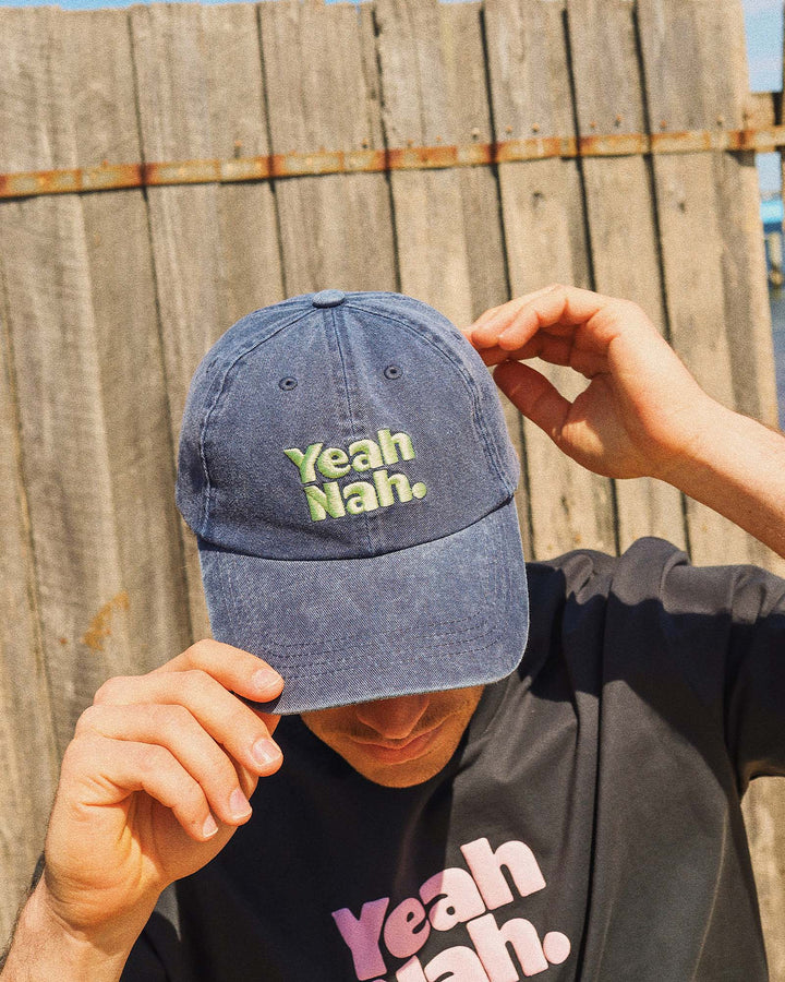 Yeah Nah Cotton Cap in Navy