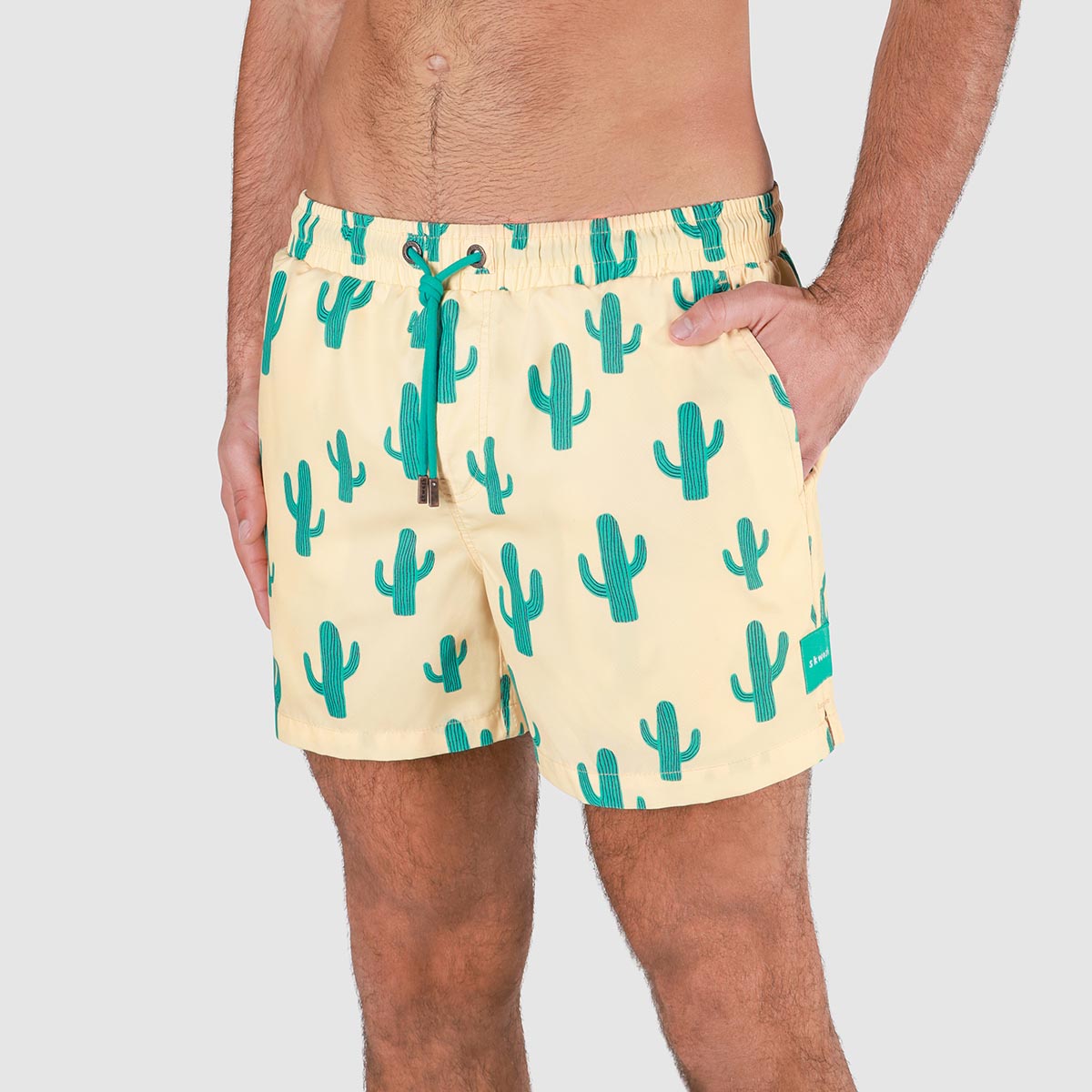 Cactus Jack Mens Swim Shorts in Yellow