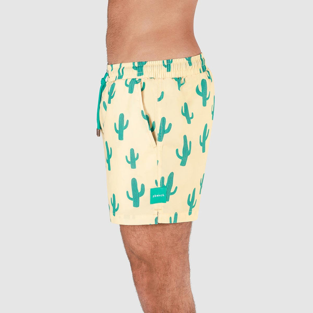 Cactus Jack Mens Swim Shorts in Yellow