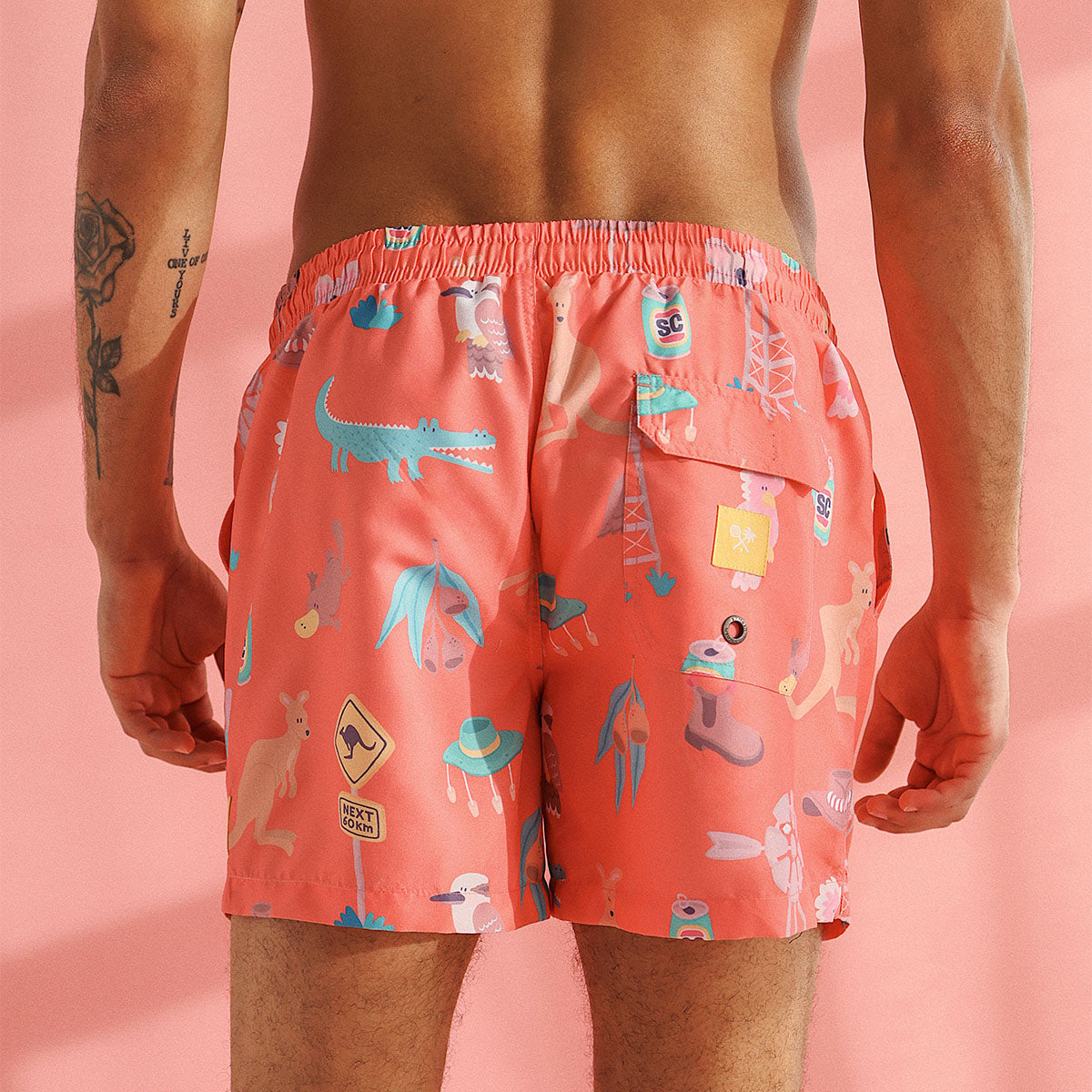 Outback Jack Mens Swim Shorts in Rust