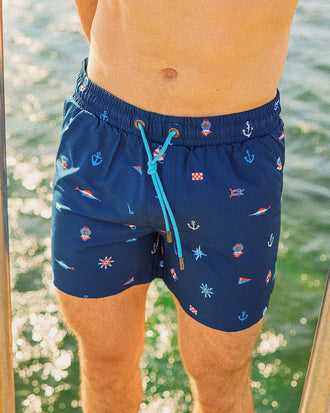 Moby Sick Men's Eco Swim Shorts in Navy