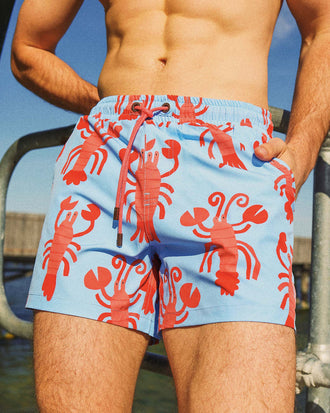 Rock Lobster Men's Eco Swim Shorts in Light Blue
