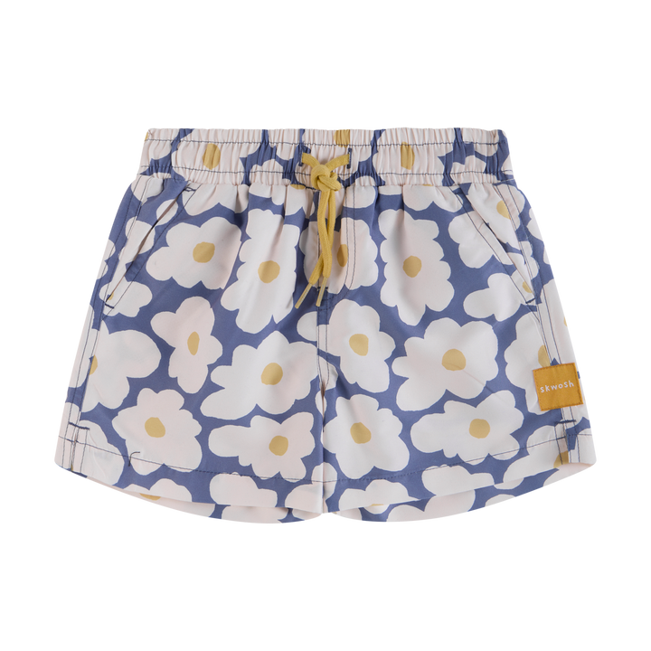 Flower Egg Boys Swim Shorts in Navy