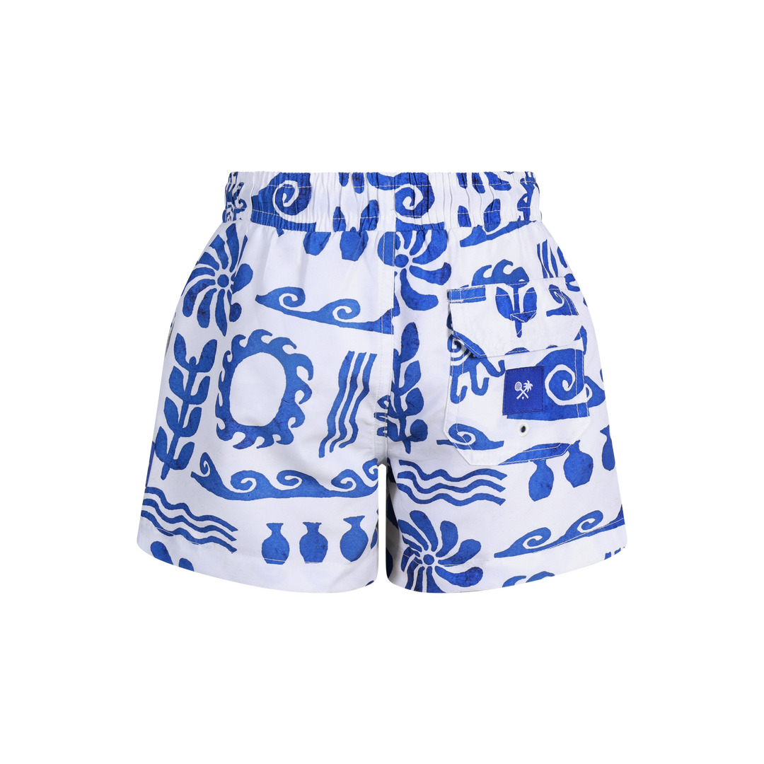 Greek Yoghurt Boys Swim Shorts in White
