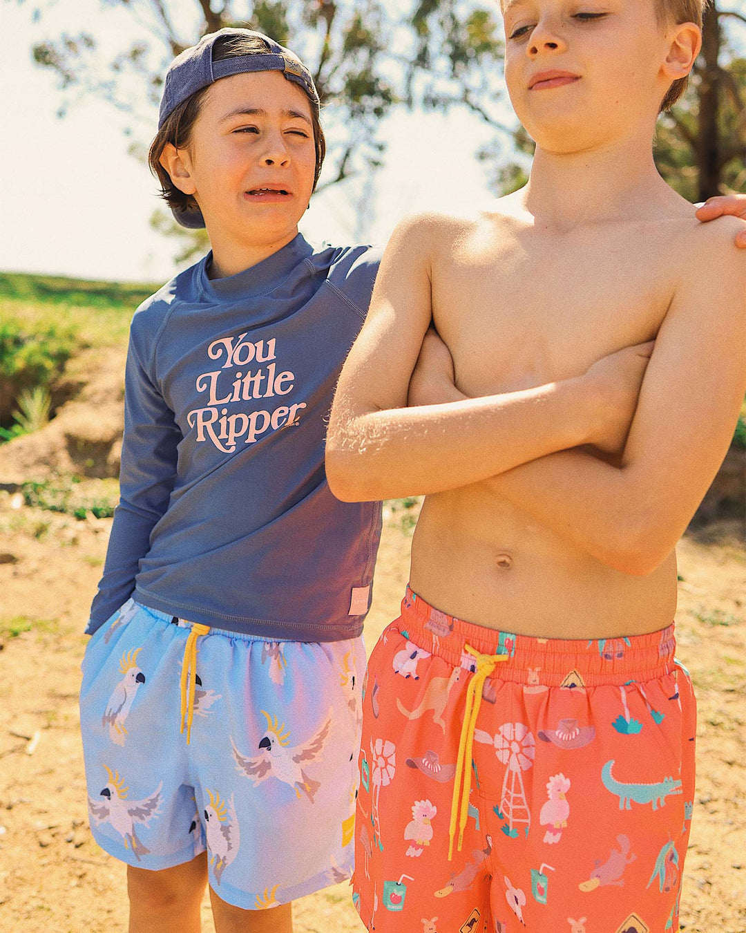 Mr Cocky Boys Eco Swim Shorts in Light Blue