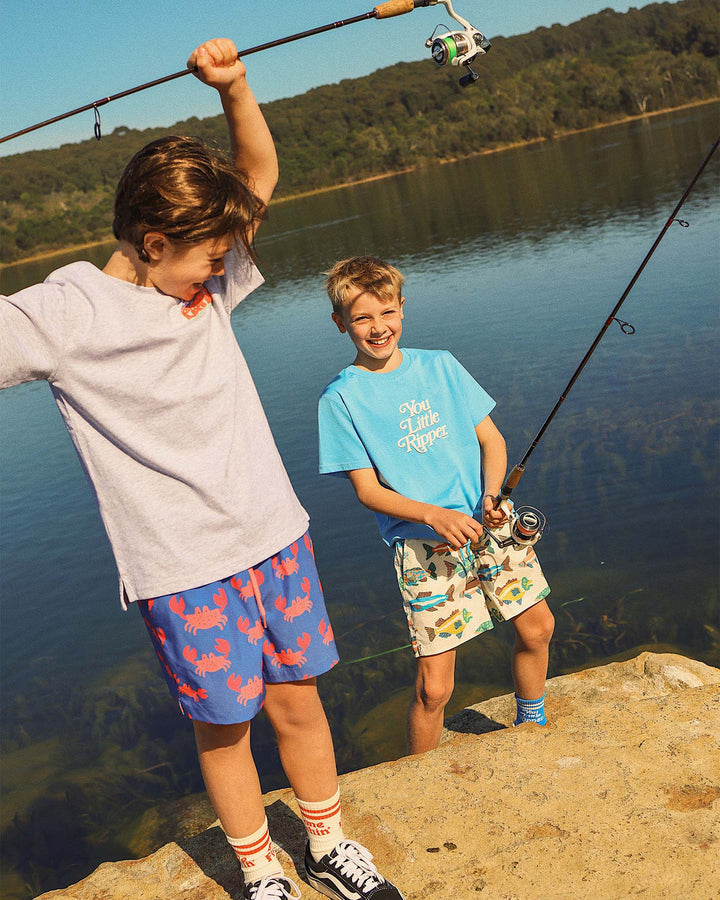 Mr. Pinchy Boys Swim Shorts in Royal Blue