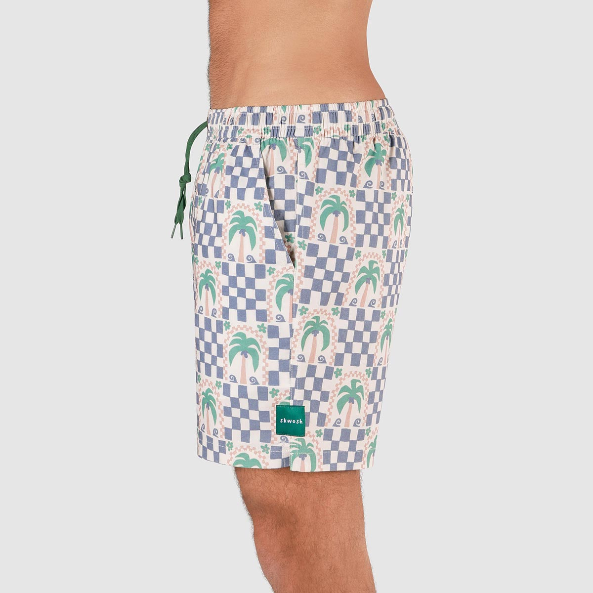 Palm Check Party Everyday Shorts in White