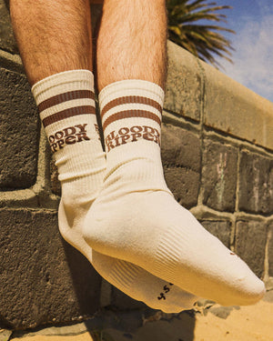 Bloody Ripper Men's Crew Socks in Chocolate