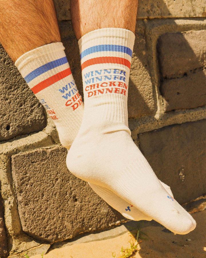 Chicken Dinner Socks in Multi Stripe