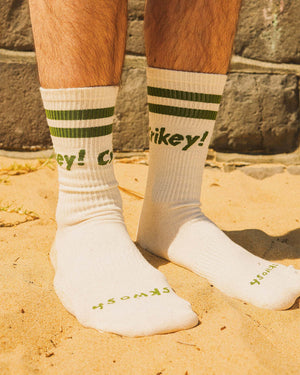 Crikey Men's Crew Socks in Khaki