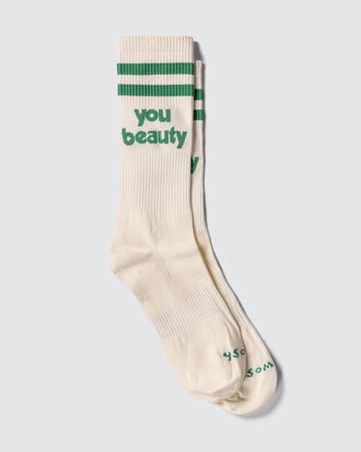 You Beauty Men's Crew Socks in Green