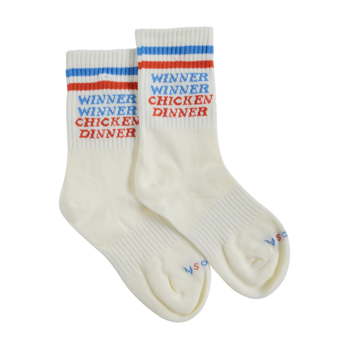 Chicken Dinner Kids Socks in Multi Stripe