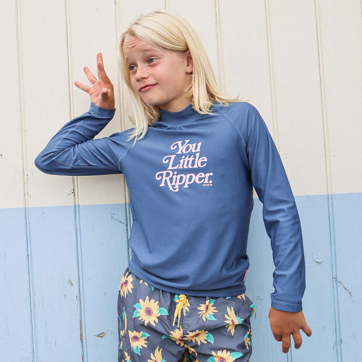 You Little Ripper Kids Rashie in Navy