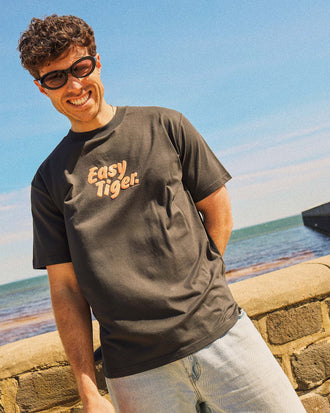 Easy Tiger Men's Slang Tee in Charcoal