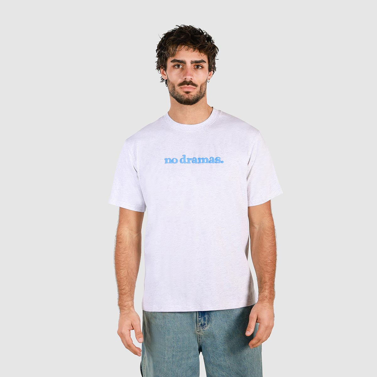 No Dramas Slang Tee in Snow Marl