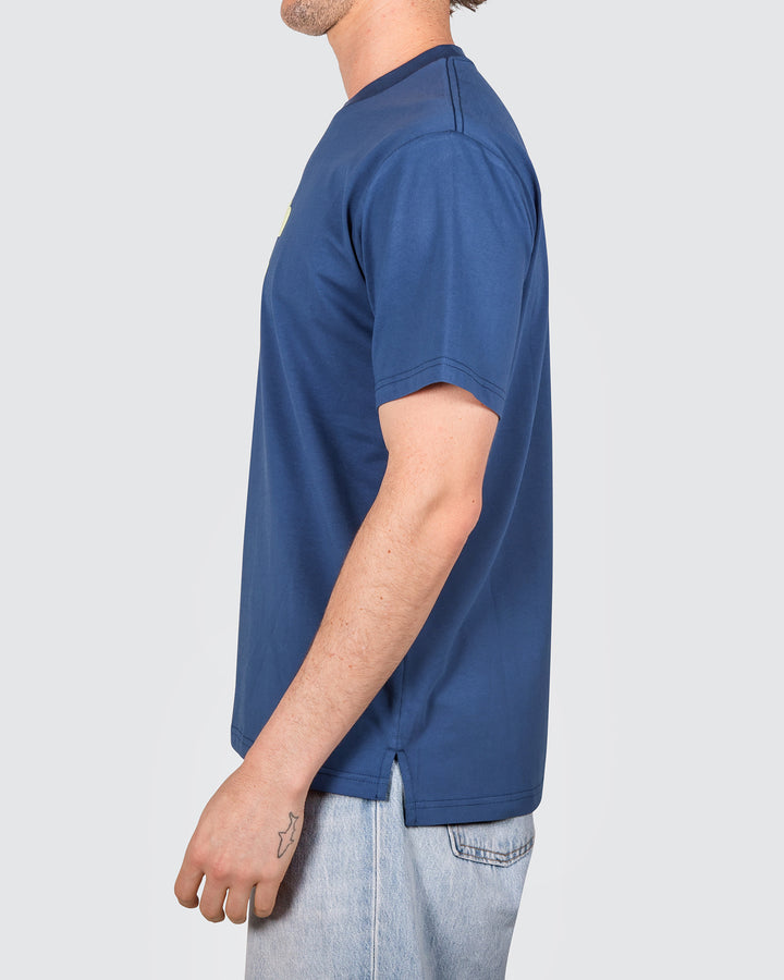 Yeah Nah Slang Tee in Navy