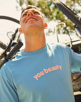 You Beauty Men's Slang Tee in Blue