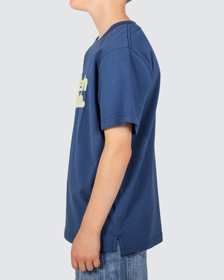 Yeah Nah Boys Regular Tee in Navy