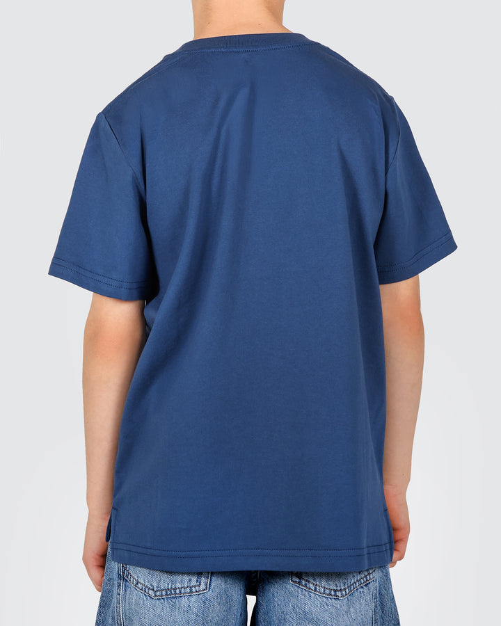 Yeah Nah Boys Regular Tee in Navy