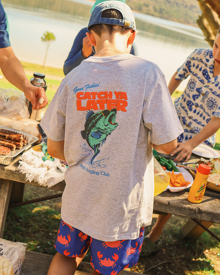 Catch Ya Boys Back Print Tee in Stone