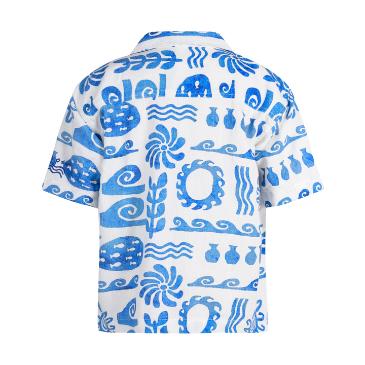 Greek Yoghurt Boys Holiday Shirt in White