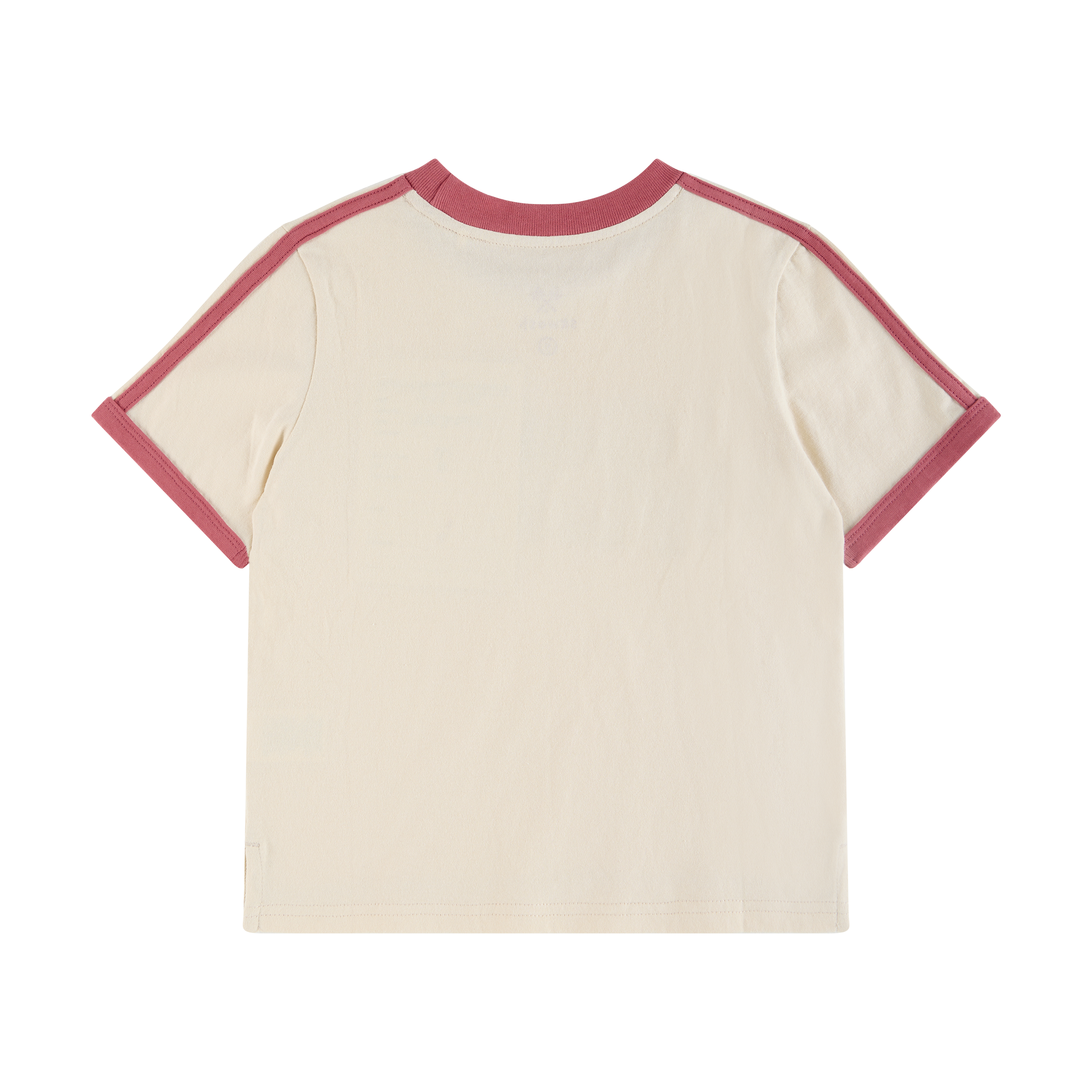 Gone Fishin Kids Boxy Ringer Tee in Off White