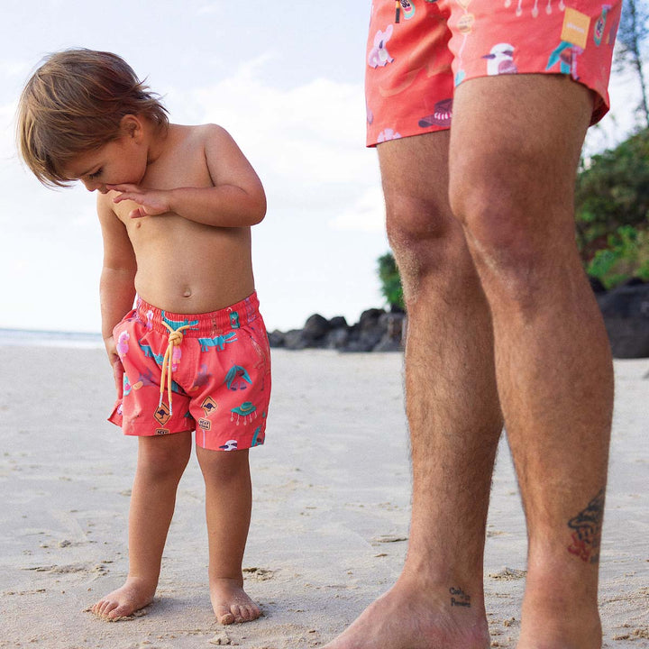Outback Jack Boys Swim Shorts in Rust