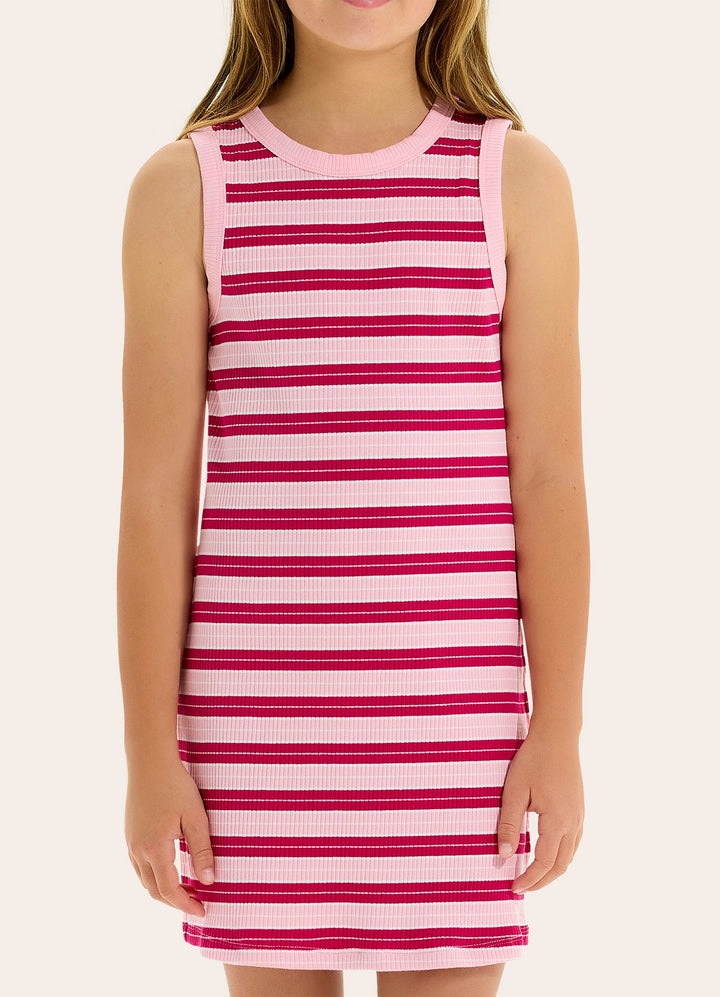 Stripe Keyhole Back Dress