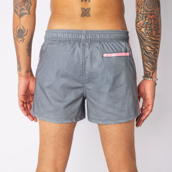 Rec Club 3" Shorties in Charcoal Pink