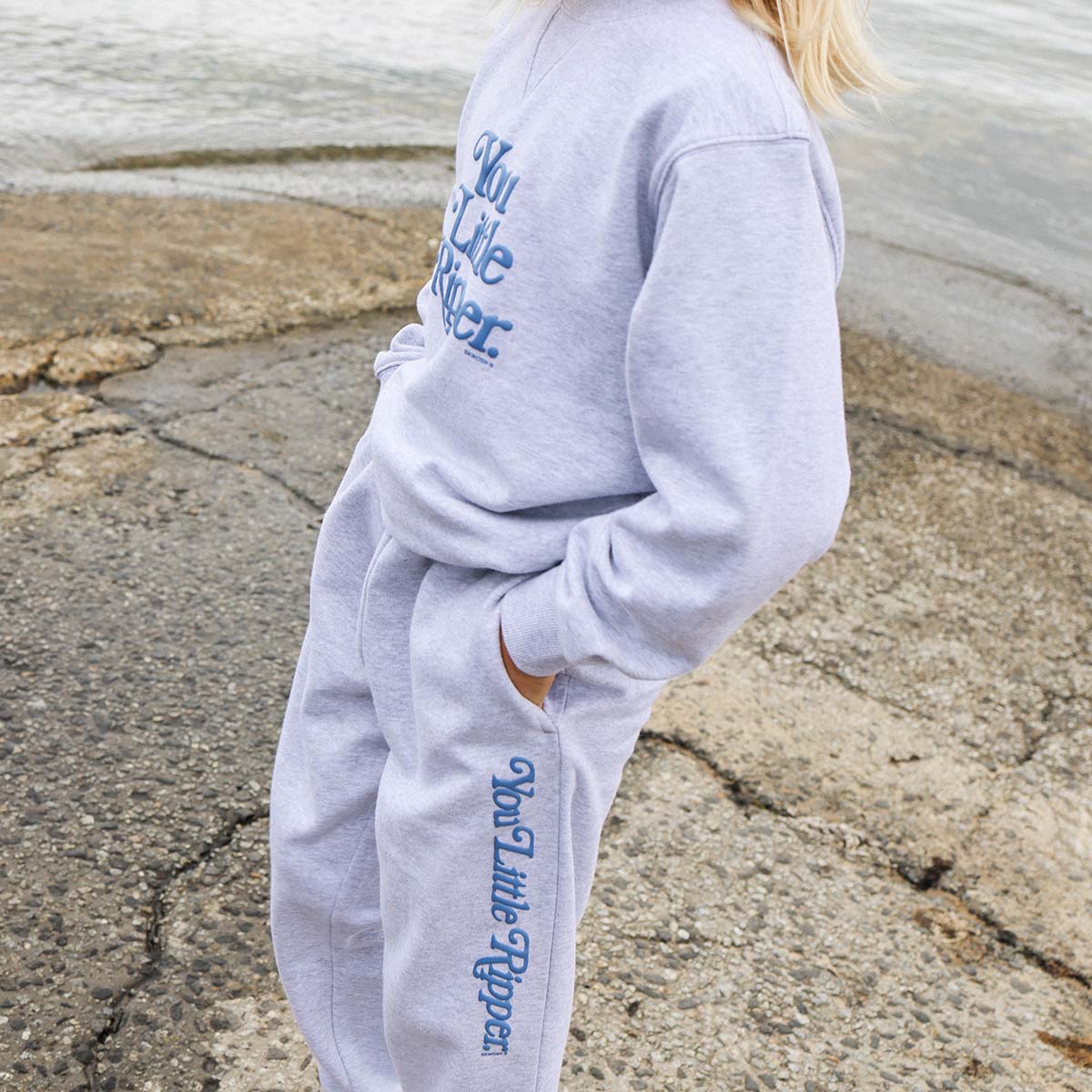 You Little Ripper Kids Sweat Pant in Grey Marle