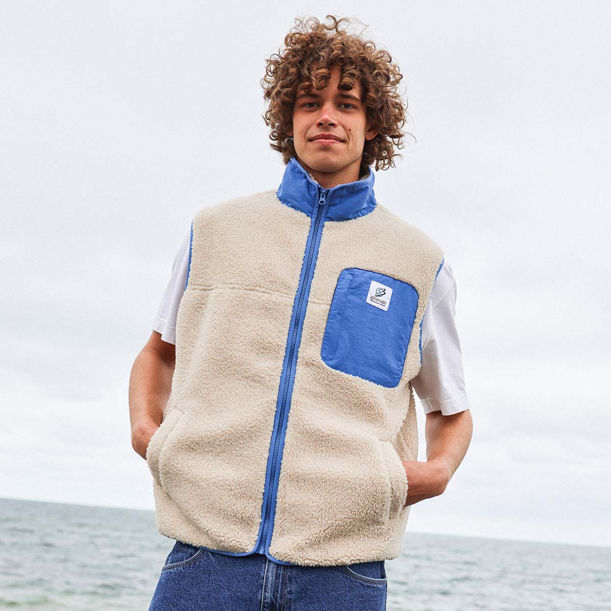 Skwosh Sherpa Vest in Natural