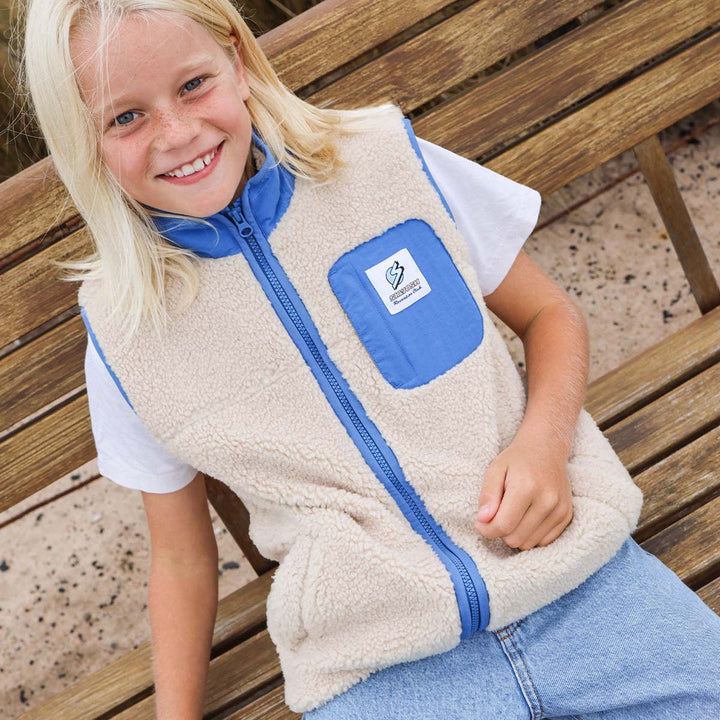 Skwosh Kids Sherpa Vest in Natural