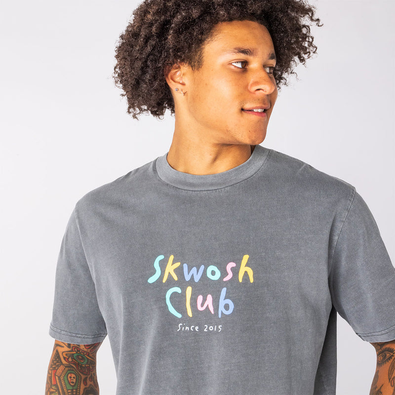 Skwosh Since 15 Regular Tee In Charcoal Mens and Womens