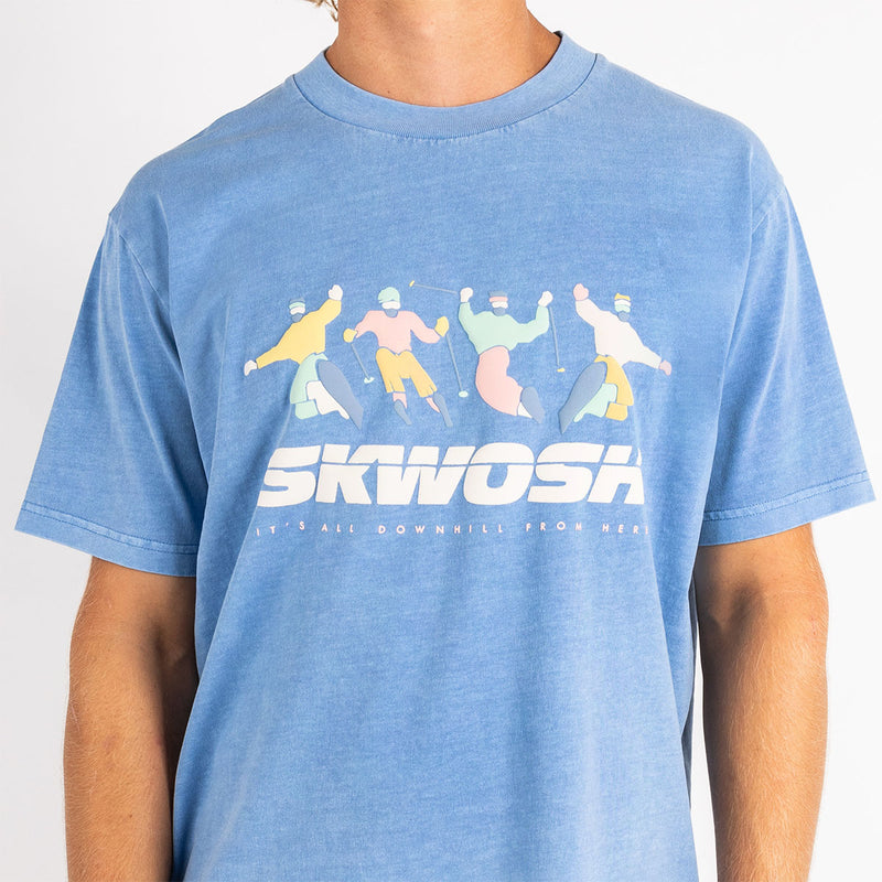 All Downhill Regular Tee In Dusty Blue
