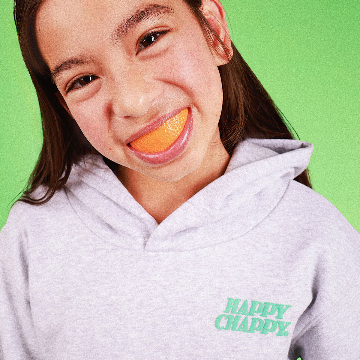 Happy Chappy Kids Slang Hoodie in Snow Marle