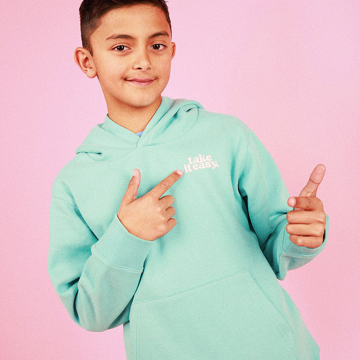 Take It Easy Kids Slang Hoodie in Moss