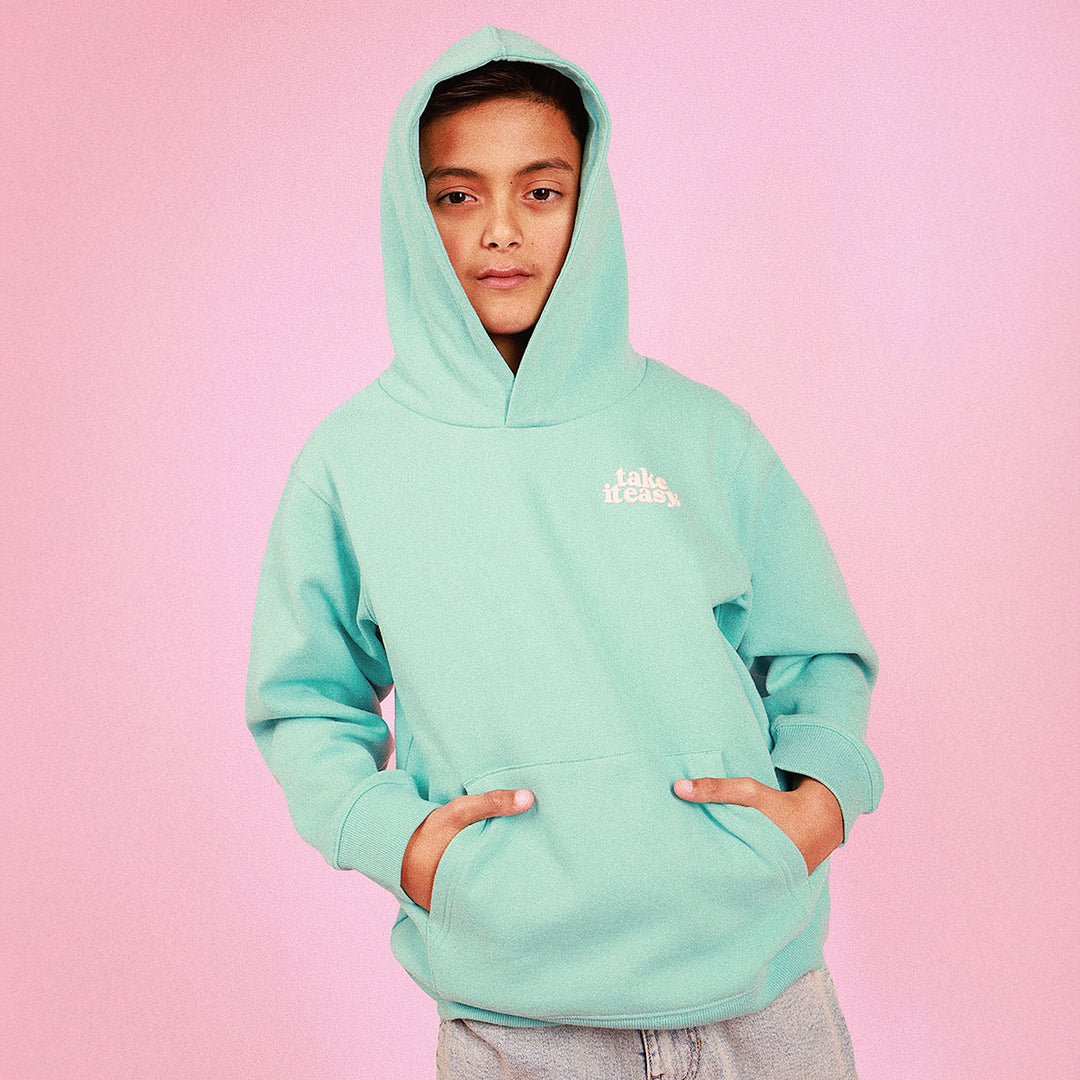 Take It Easy Kids Slang Hoodie in Moss