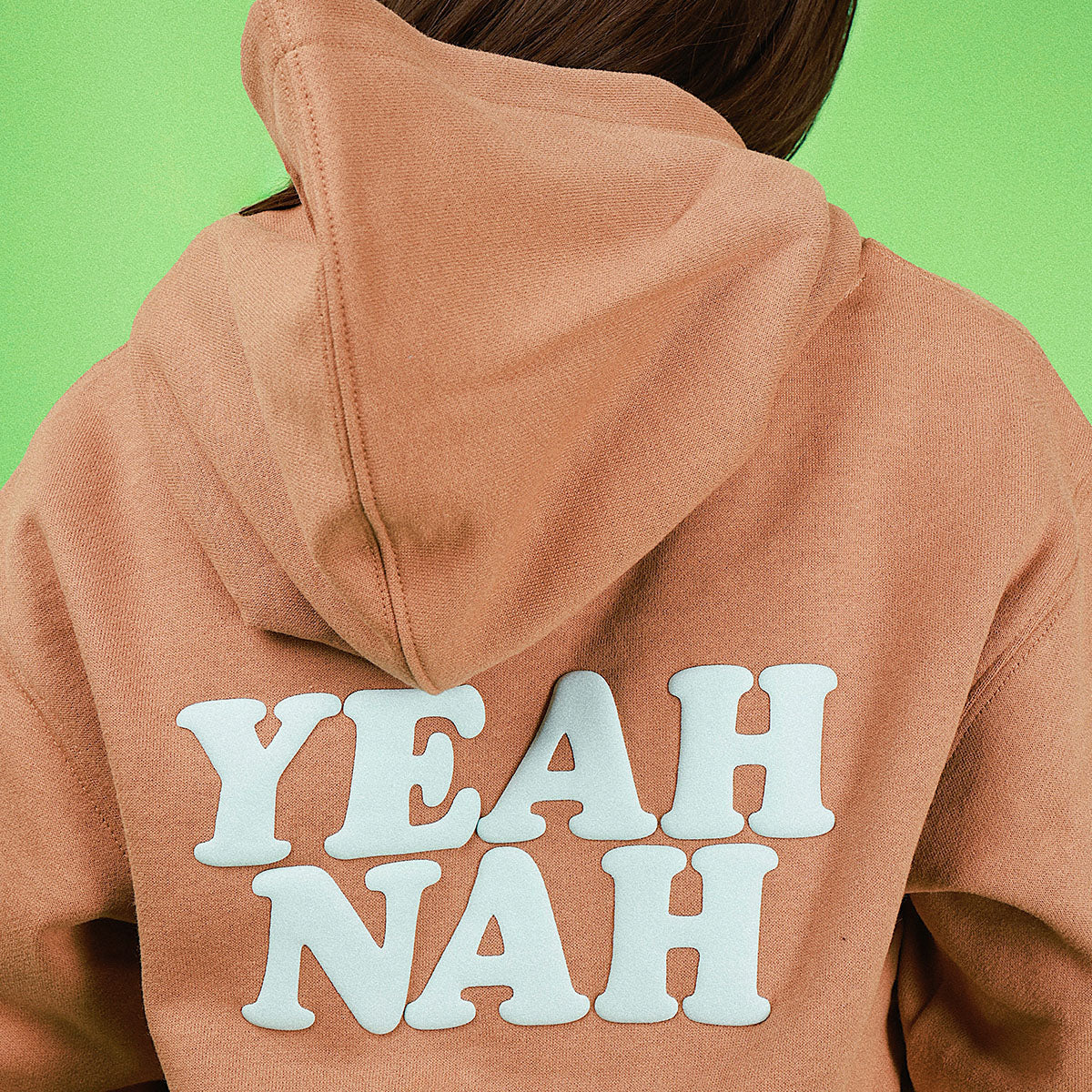 Yeah Nah Kids Slang Hoodie in Mocha