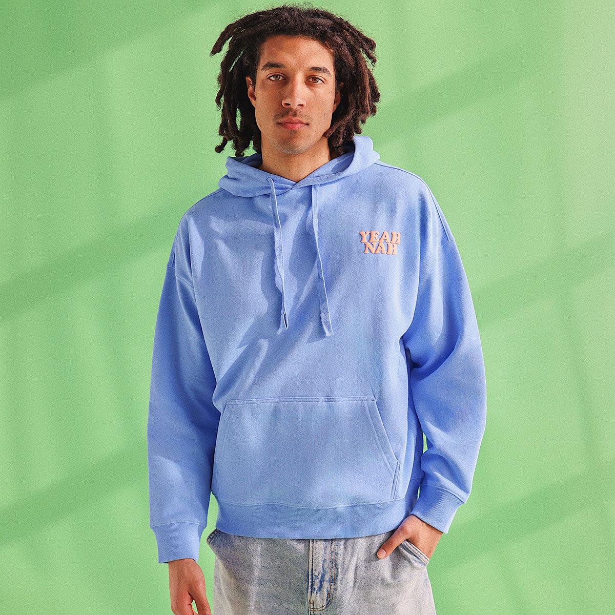 Yeah Nah Slang Hoodie In Blue