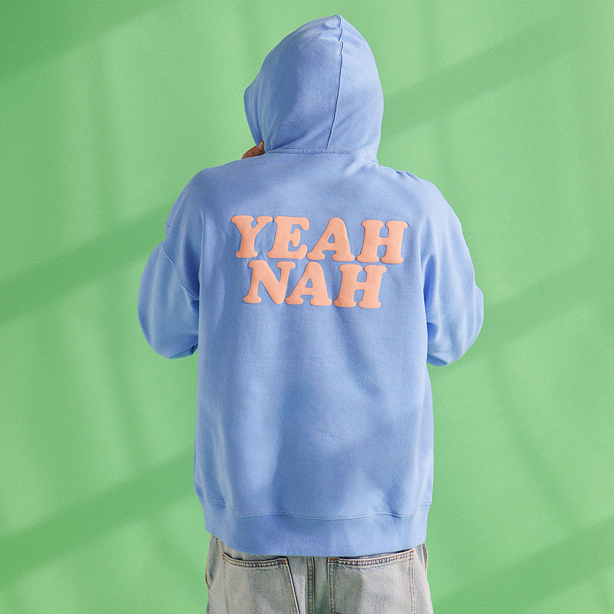 Yeah Nah Slang Hoodie In Blue