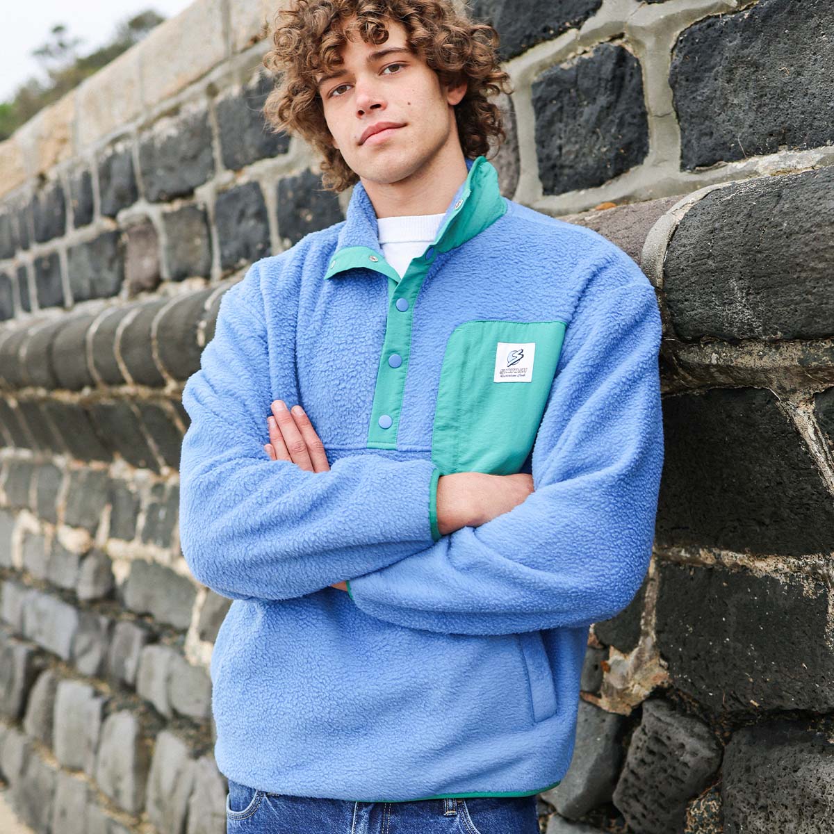 Skwosh Polar Snap Fleece in Blue