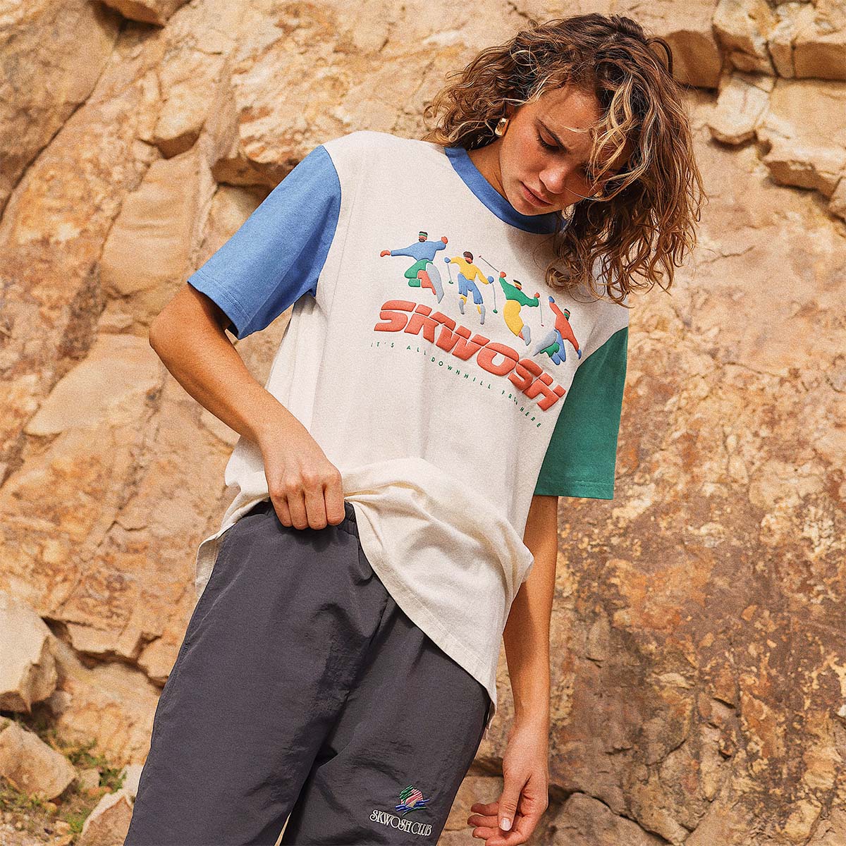 All Downhill Colour Blocked Tee