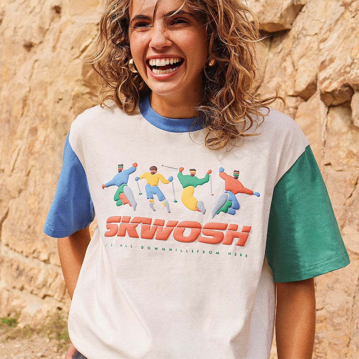 All Downhill Colour Blocked Tee