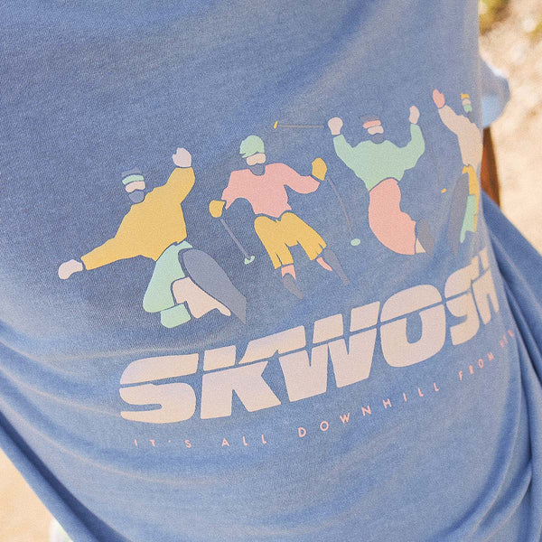 All Downhill Regular Tee In Dusty Blue