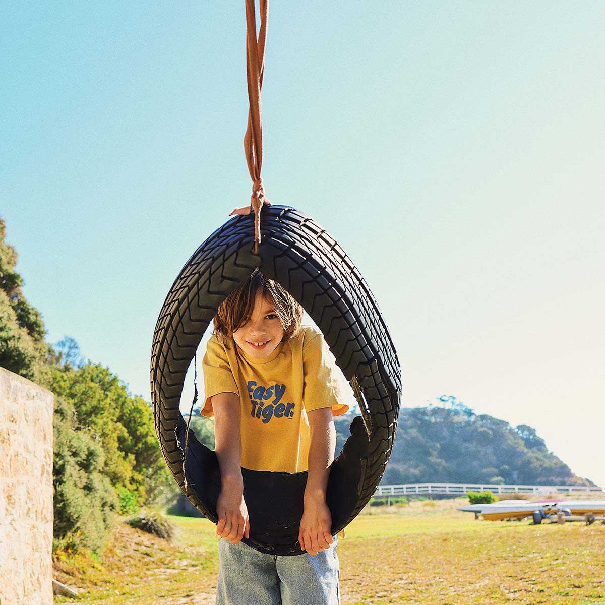 Easy Tiger Kids Slang Tee in Mustard