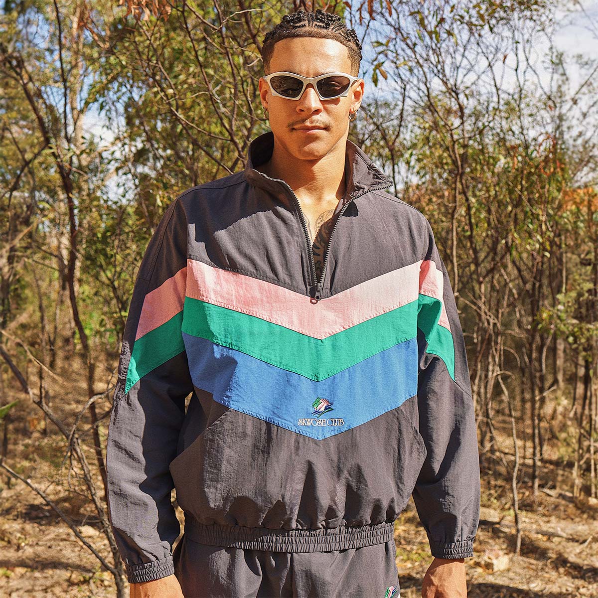Spliced Track Top in Carbon