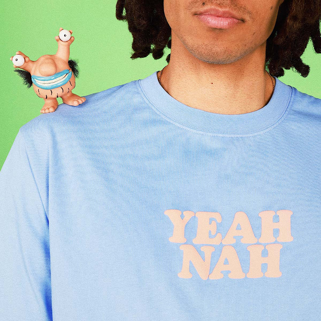 Yeah Nah Slang Tee in Blue